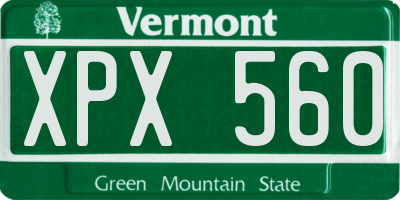 VT license plate XPX560