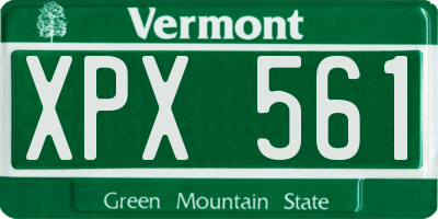 VT license plate XPX561