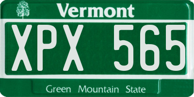 VT license plate XPX565