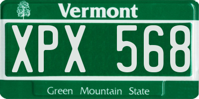 VT license plate XPX568