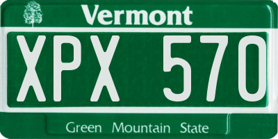 VT license plate XPX570