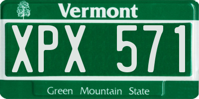 VT license plate XPX571