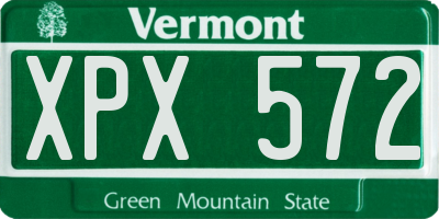 VT license plate XPX572