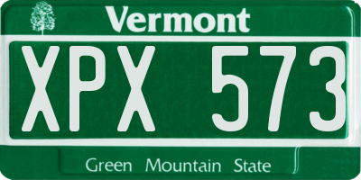 VT license plate XPX573