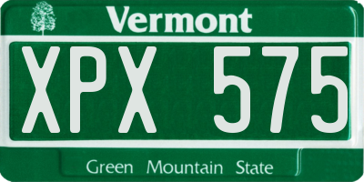 VT license plate XPX575