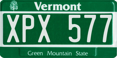 VT license plate XPX577