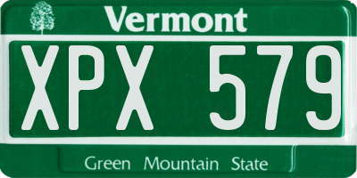 VT license plate XPX579