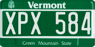 VT license plate XPX584