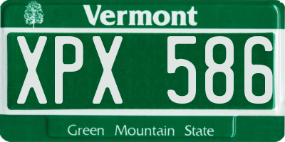 VT license plate XPX586