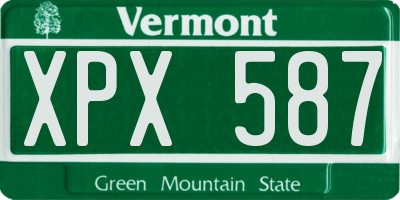 VT license plate XPX587