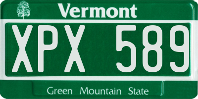 VT license plate XPX589