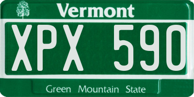 VT license plate XPX590