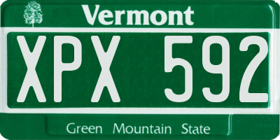 VT license plate XPX592