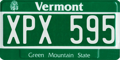 VT license plate XPX595
