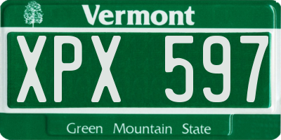 VT license plate XPX597