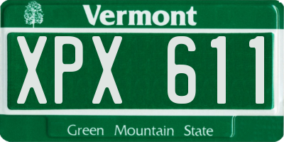 VT license plate XPX611