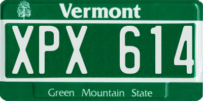VT license plate XPX614