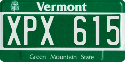 VT license plate XPX615