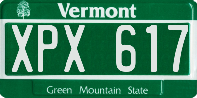 VT license plate XPX617