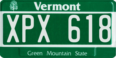 VT license plate XPX618