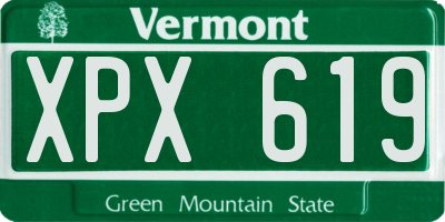 VT license plate XPX619