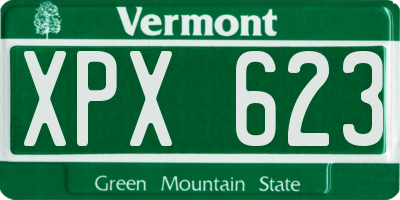 VT license plate XPX623