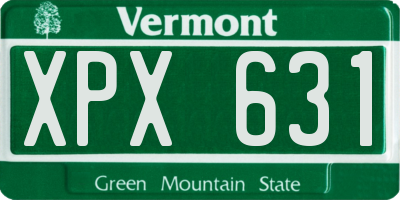 VT license plate XPX631