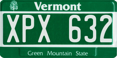 VT license plate XPX632