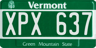 VT license plate XPX637