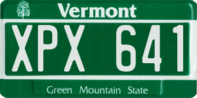 VT license plate XPX641