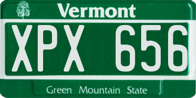 VT license plate XPX656