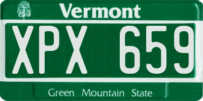 VT license plate XPX659
