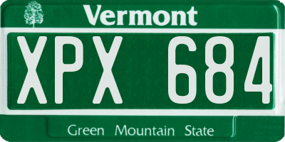 VT license plate XPX684