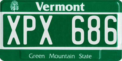 VT license plate XPX686