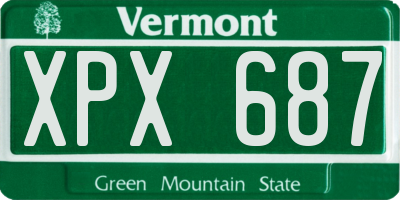 VT license plate XPX687