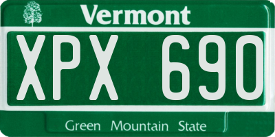 VT license plate XPX690