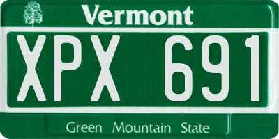VT license plate XPX691
