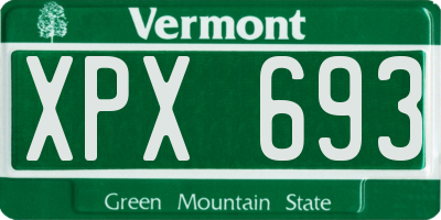 VT license plate XPX693