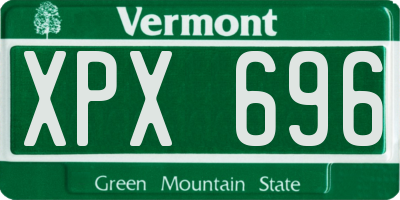 VT license plate XPX696