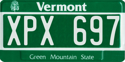 VT license plate XPX697