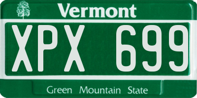 VT license plate XPX699