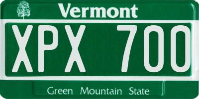 VT license plate XPX700