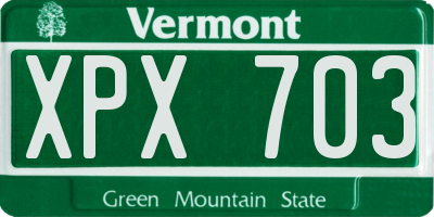 VT license plate XPX703