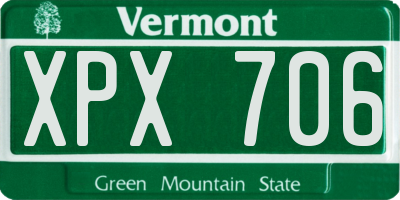 VT license plate XPX706