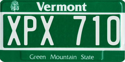 VT license plate XPX710