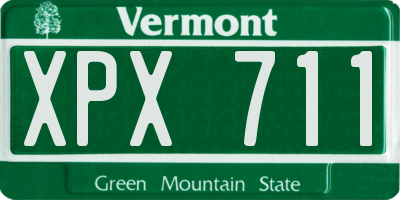 VT license plate XPX711