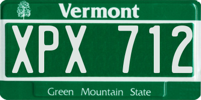 VT license plate XPX712