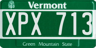 VT license plate XPX713
