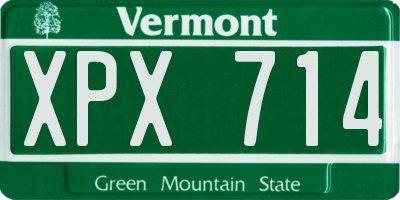 VT license plate XPX714