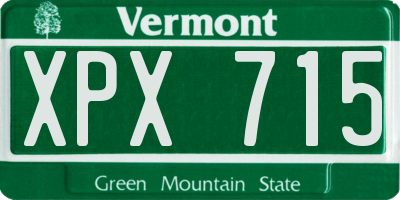 VT license plate XPX715